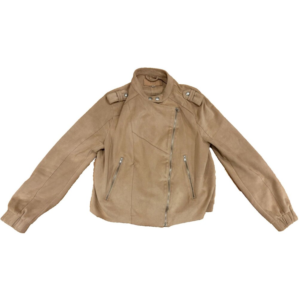 BLANK NYC Jacket Womens Small Faux Suede Moto Biker Asymmetrical Zip Cropped